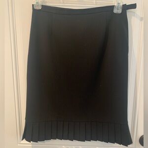 Rafaella Black Pencil Skirt with Pleated Hem
